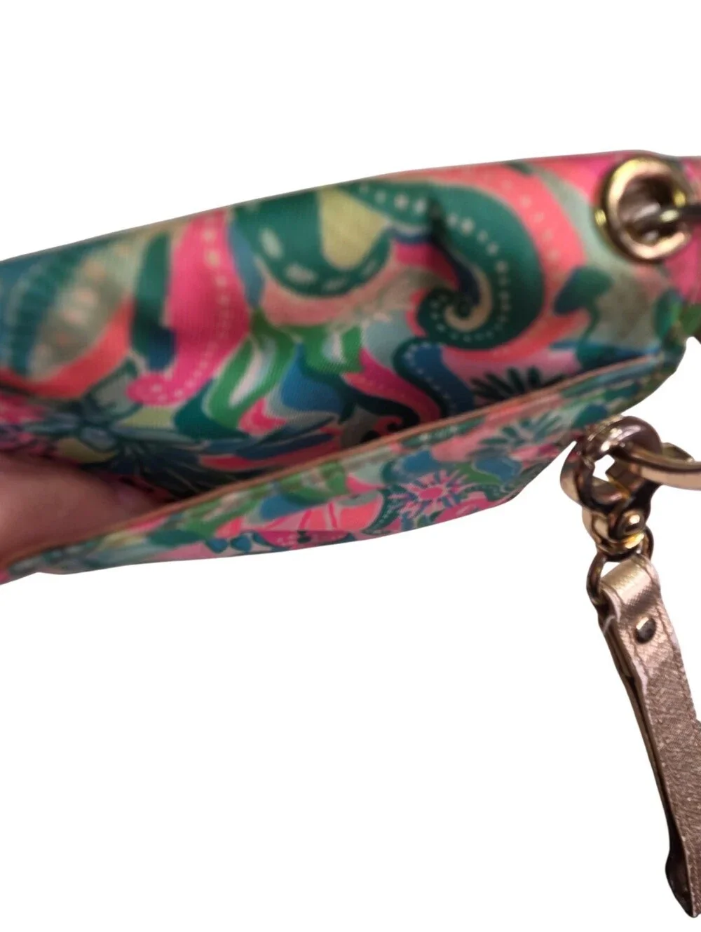 Lilly Pulitzer Snap ID Card Case Wristlet Golden Hour Print Travel Colorful